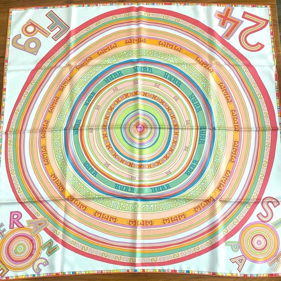 Hermes Authentic 100% Silk Scarf. 45 Carre de Paris. 35” X 35” with Box. - Picture 1 of 9